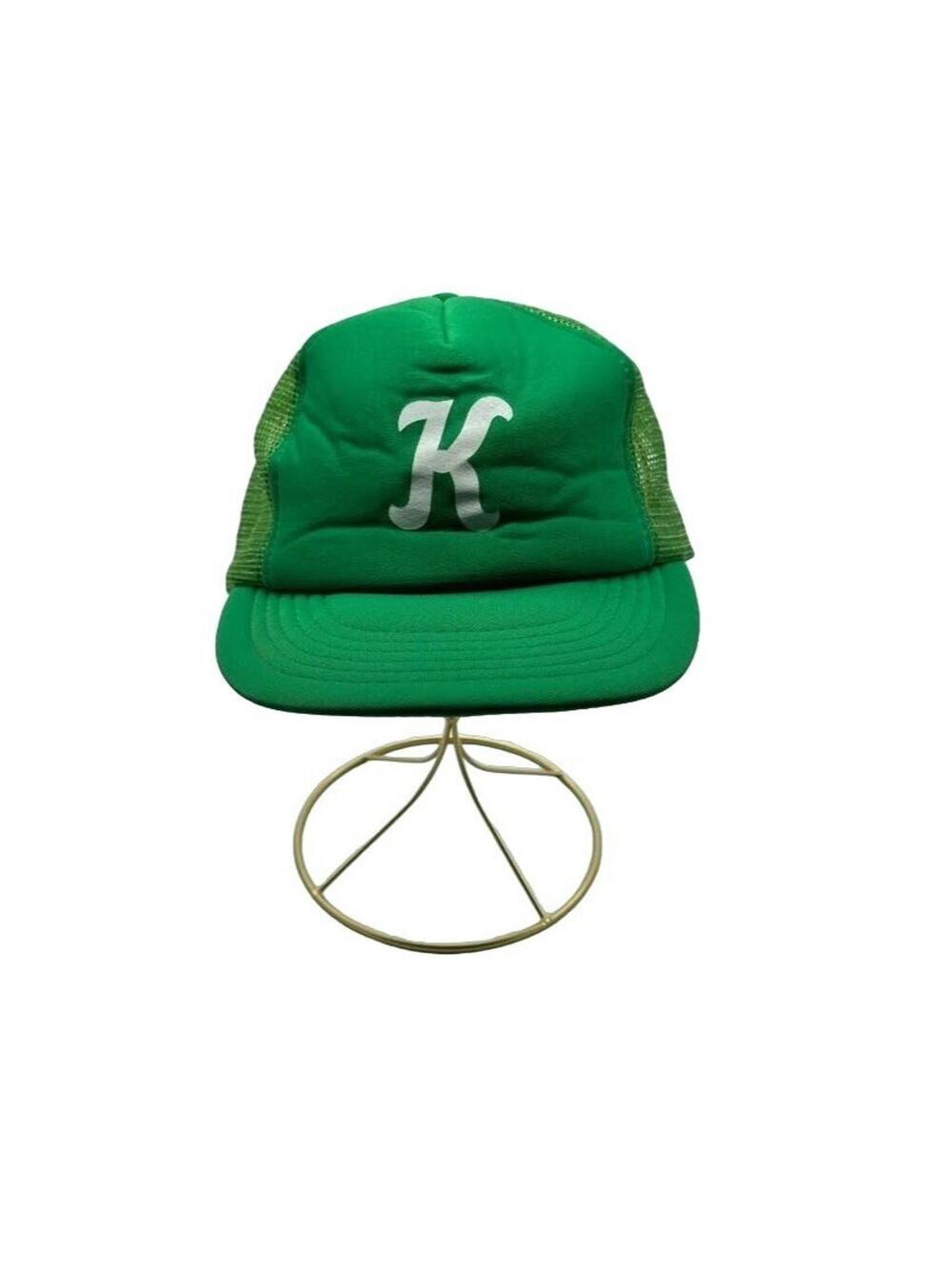 Vintage Designer Award K Green Adjustable SnapBack Trucker Hat Cap Retro Taiwan